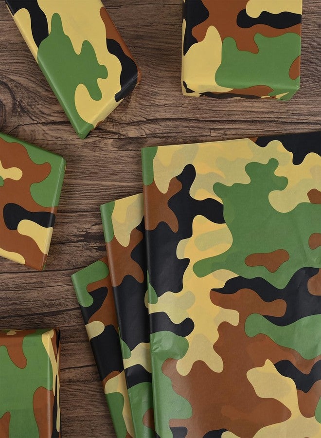Bolsome 100 Sheets 20 * 14 Inches Camo Tissue Paper for Gift Wrapping, Green Black Camouflage Tissue Paper for Gift Bags for Birthday Camping Themed Party Retirement Hunting Party DIY Craft - Image 3